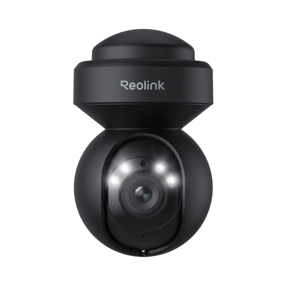 Reolink E1 Outdoor 5MP PTZ Auto Tracking AI WiFi kamera LED-kohdevaloilla (musta)
