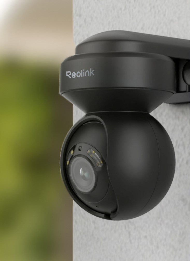 Reolink E1 Outdoor 5MP PTZ Auto Tracking AI WiFi kamera LED-kohdevaloilla (musta)