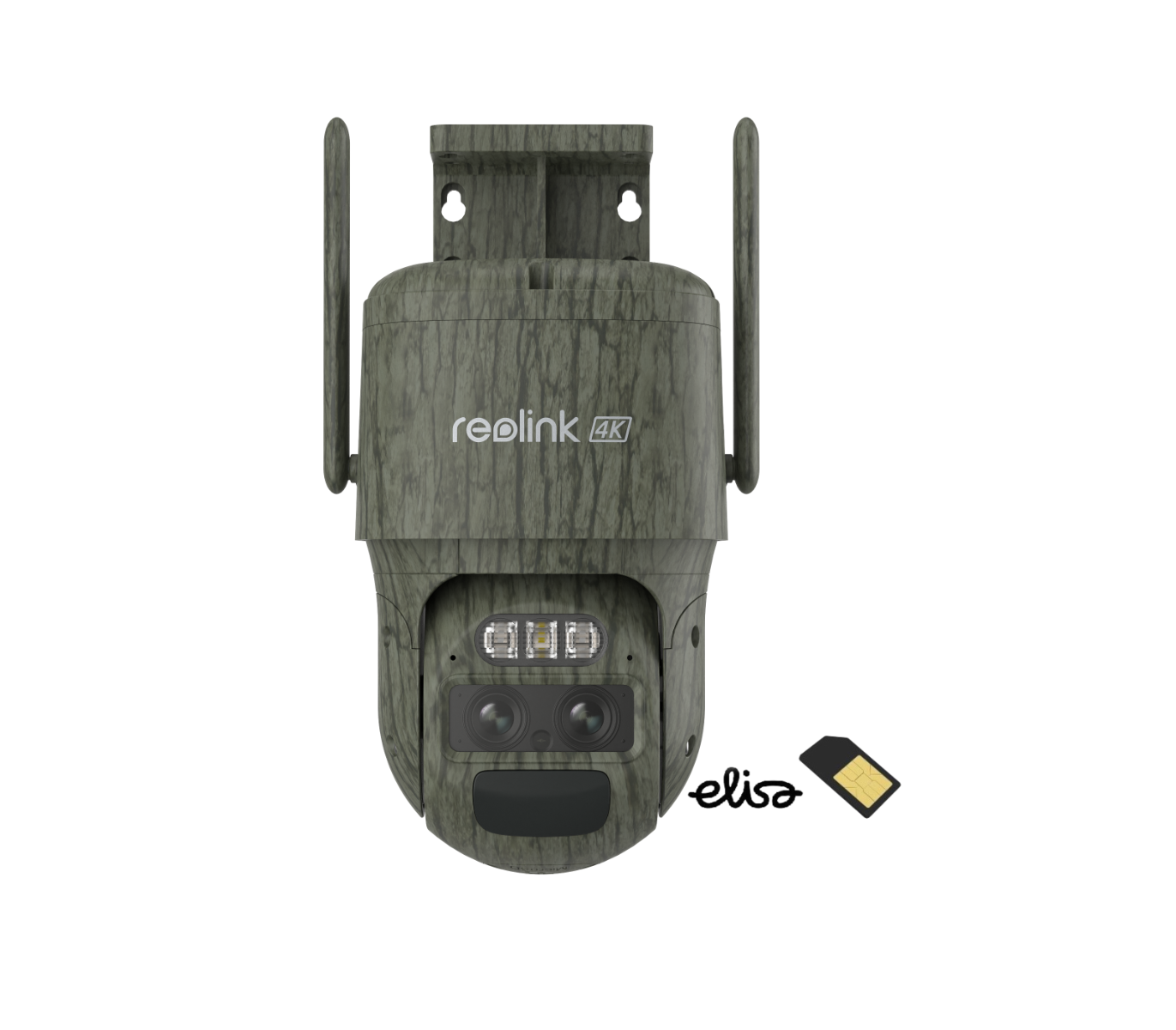 Reolink TrackMix LTE+SIM akkukäyttöinen 8MP PTZ Auto Tracking AI kamera ulkokäyttöön (maastokuvioitu)