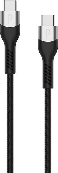 Profinity USB-C - USB-C -latauskaapeli, punottu, musta, 2 m – kuva 1