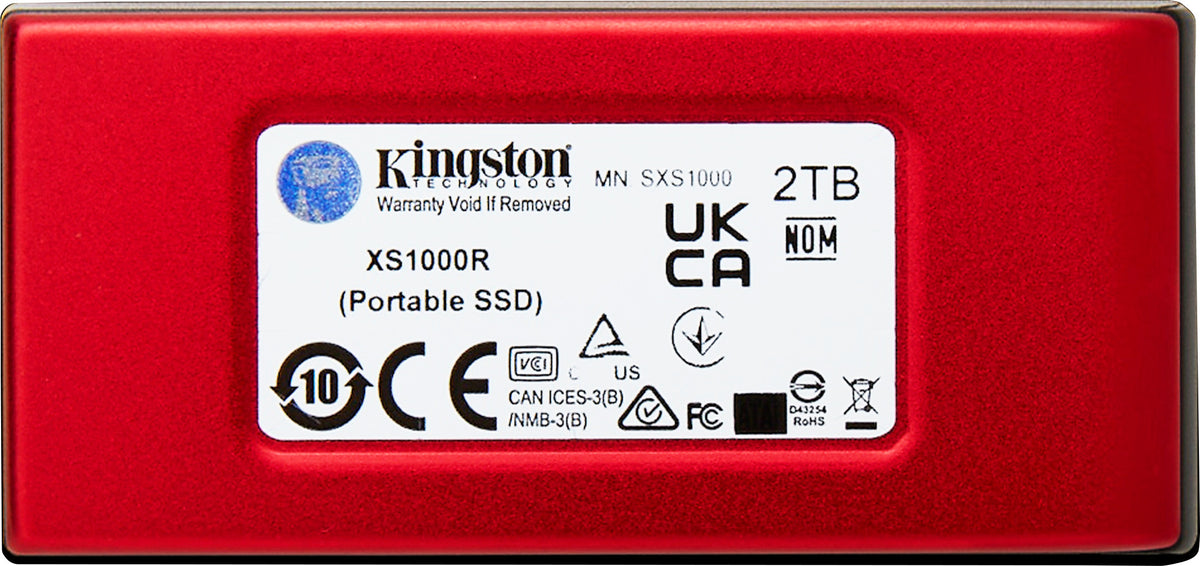 Kingston XS1000 -ulkoinen SSD-levy, 2 Tt, punainen – kuva 4