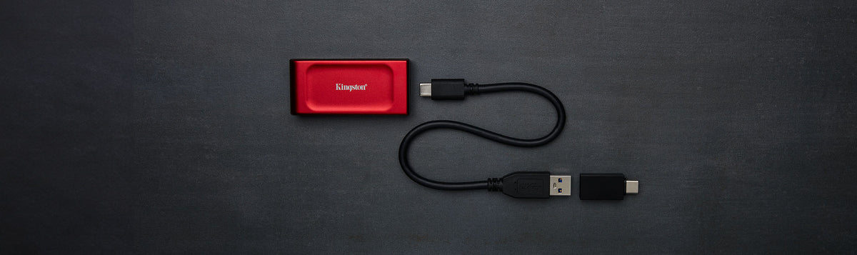 Kingston XS1000 -ulkoinen SSD-levy, 2 Tt, punainen – kuva 5