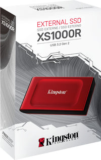 Kingston XS1000 -ulkoinen SSD-levy, 2 Tt, punainen – kuva 7
