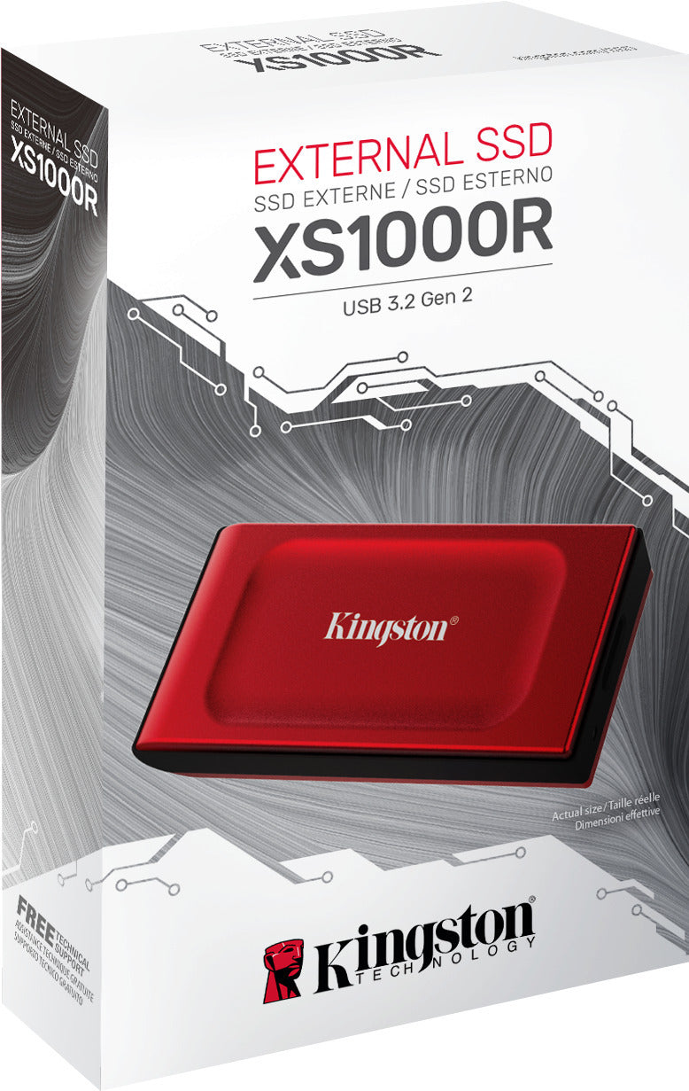 Kingston XS1000 -ulkoinen SSD-levy, 2 Tt, punainen – kuva 7