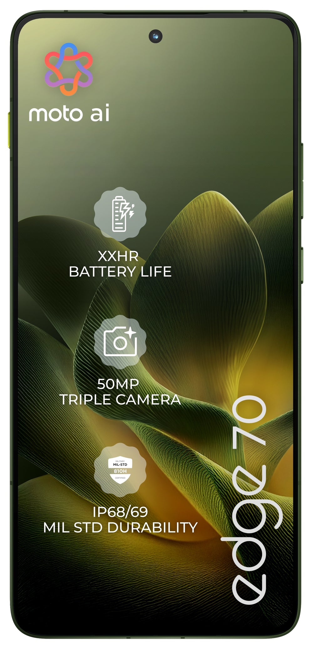 Motorola Edge 70 5G puhelin, 512/12 Gt, Bronze Green – kuva 2