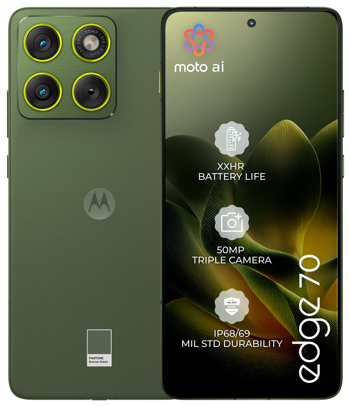 Motorola Edge 70 5G puhelin, 512/12 Gt, Bronze Green – kuva 10