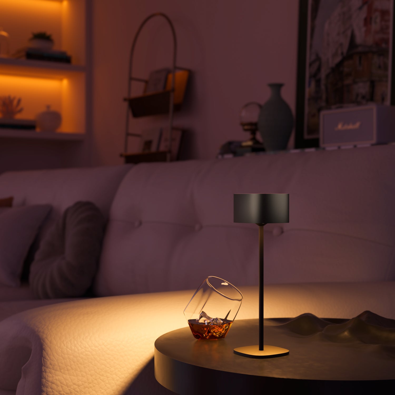 Serino Vihreä pöytävalaisin IP44 (ladattava)