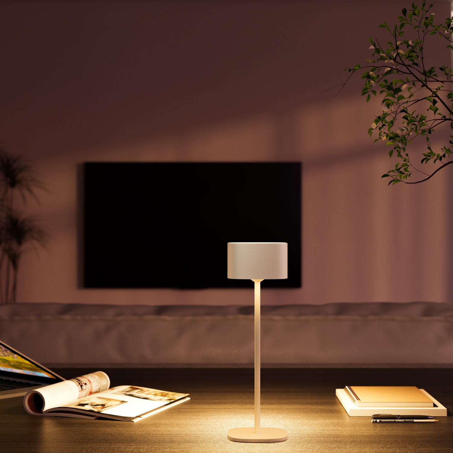 Serino Vihreä pöytävalaisin IP44 (ladattava)