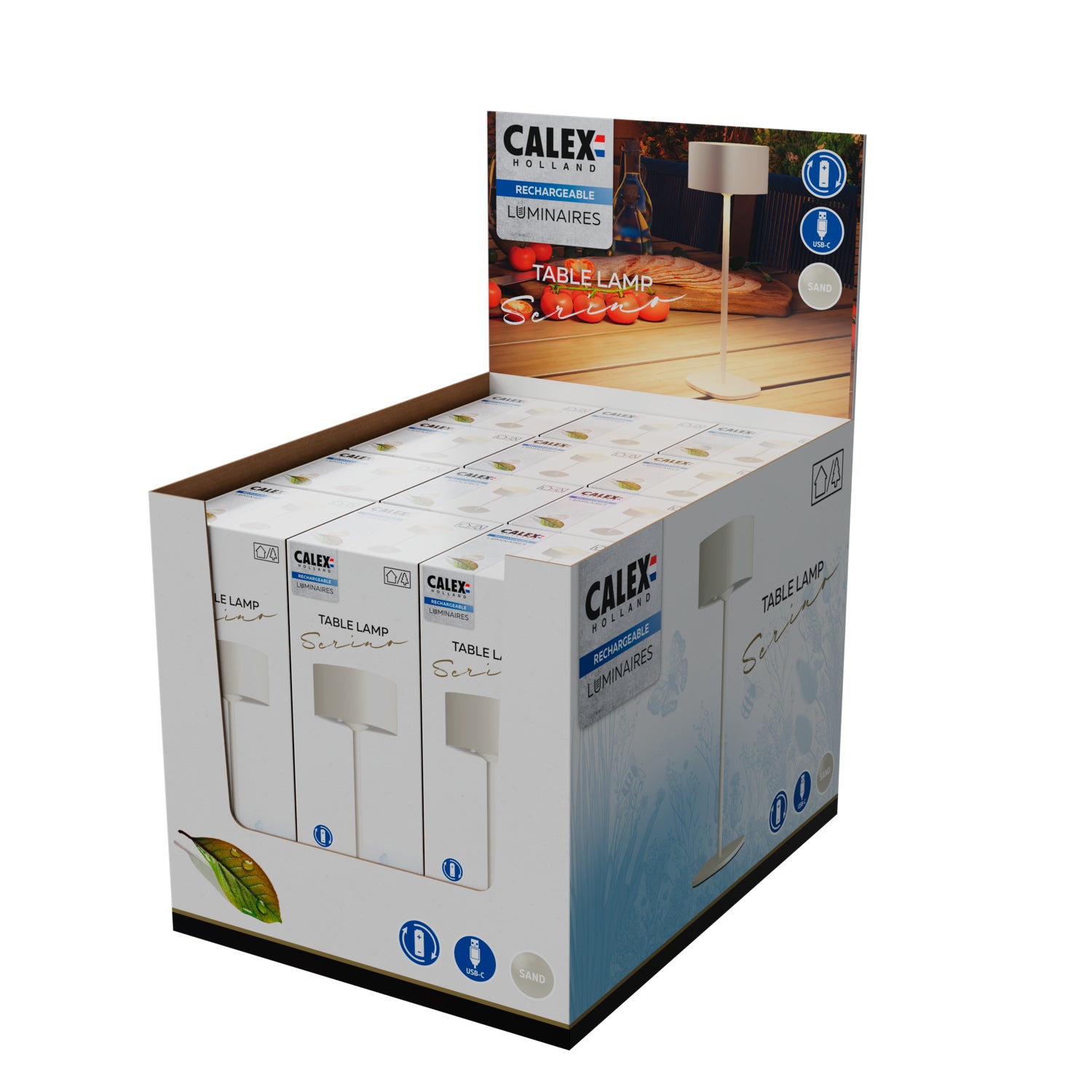 Serino Vihreä pöytävalaisin IP44 (ladattava)