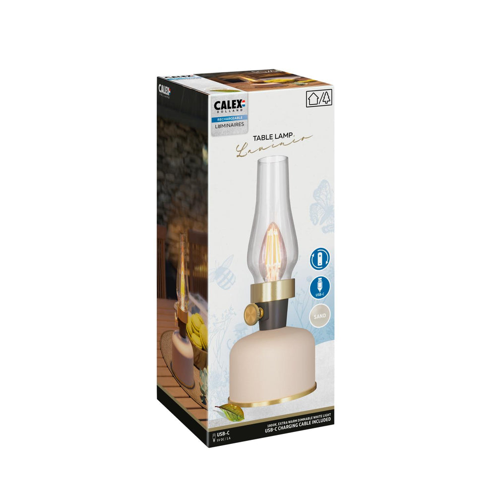 Lavinio bordslampa IP54 (uppladdningsbar) beige