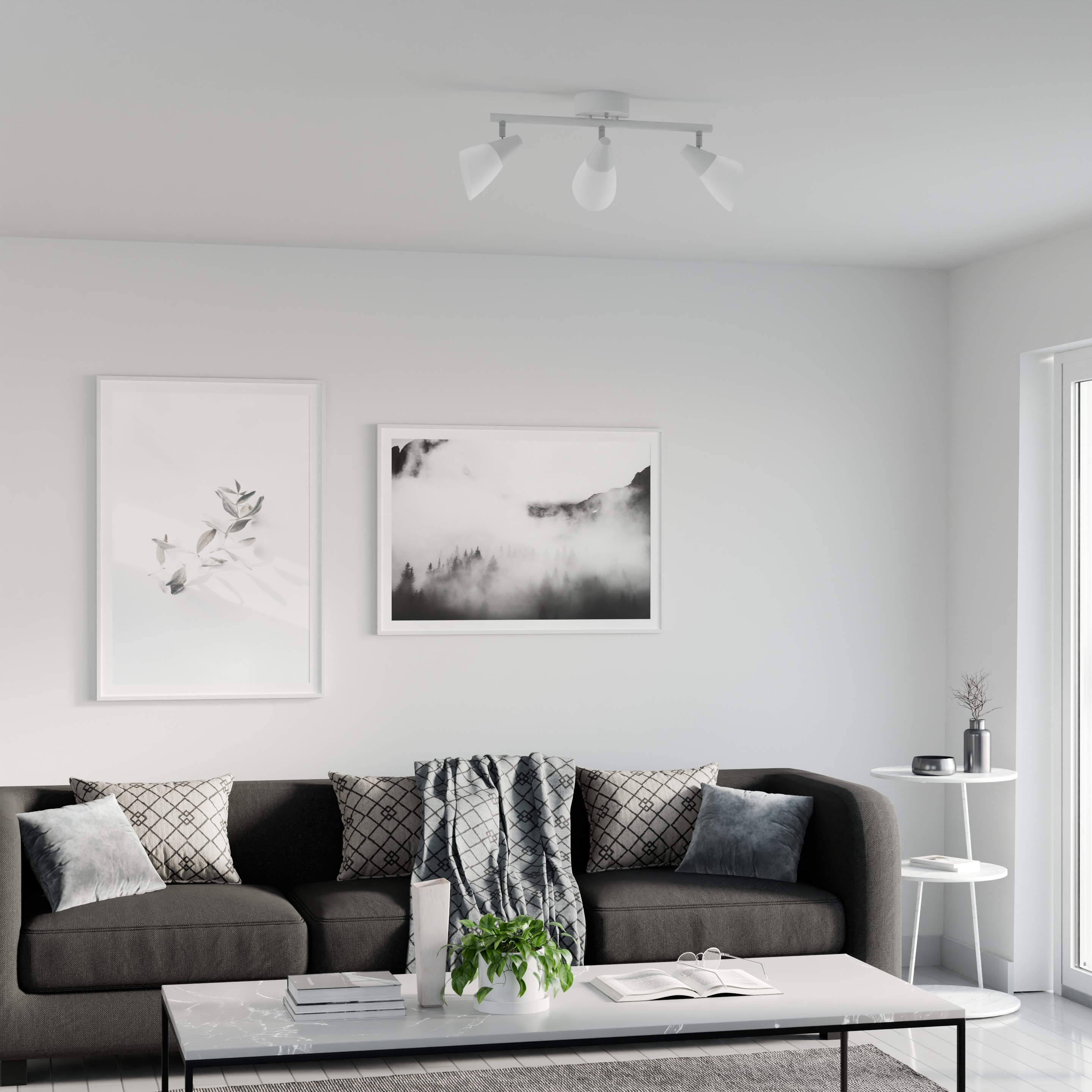 Orion 3-delad takspot Vit