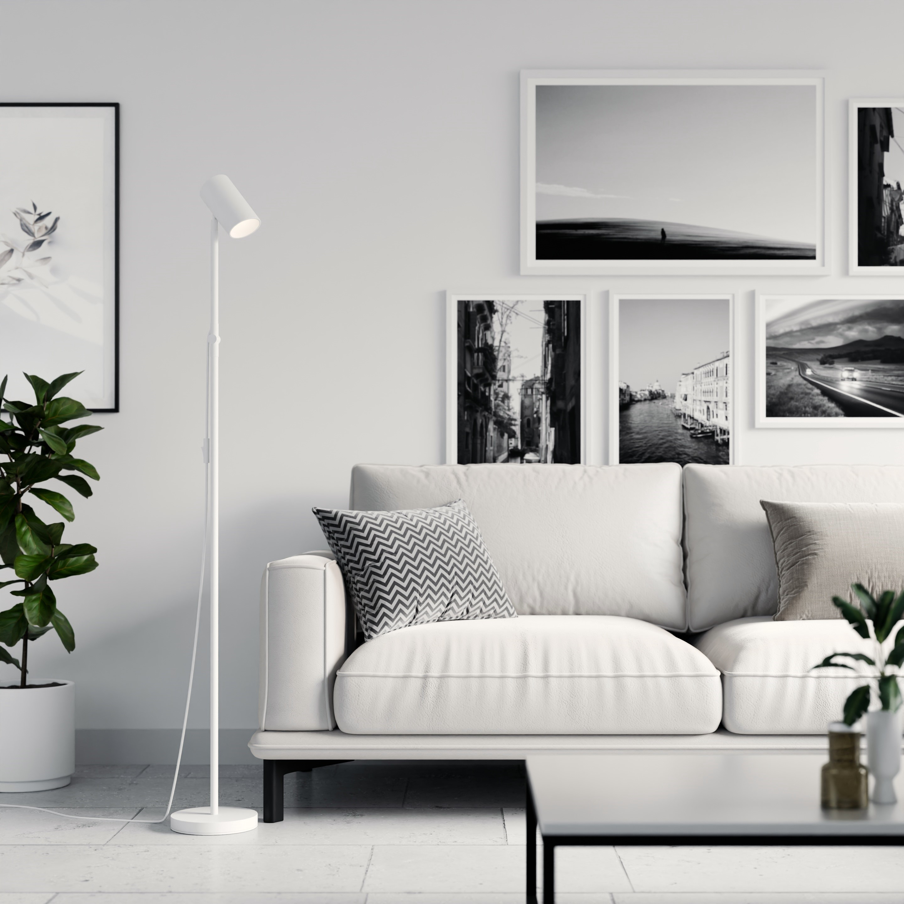 Everly golvlampa Vit