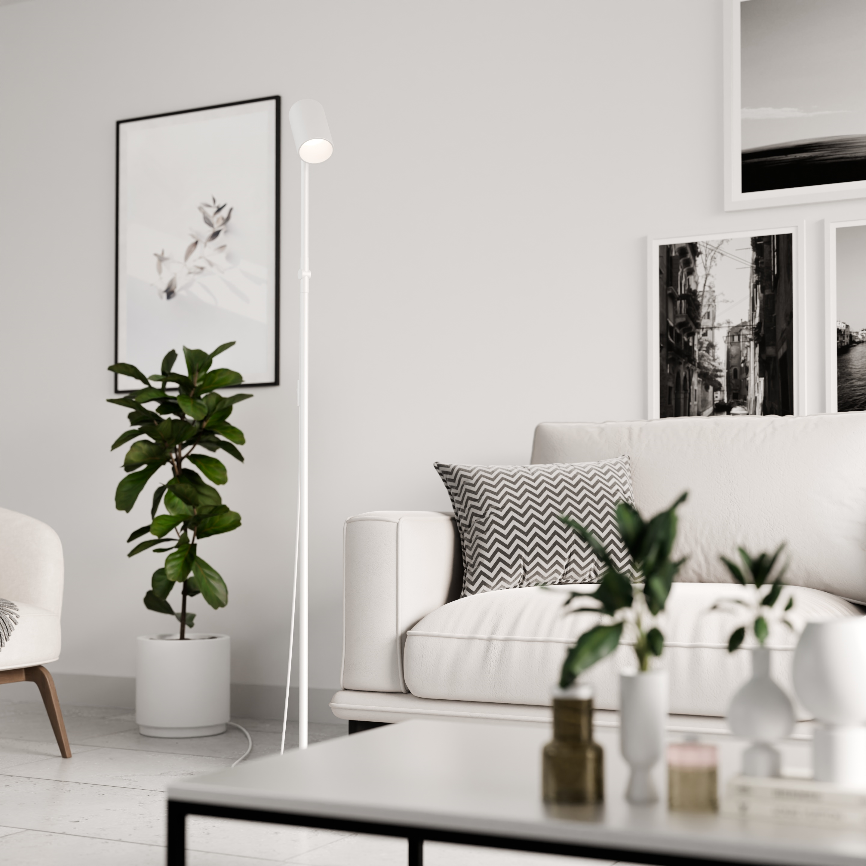 Everly golvlampa Vit