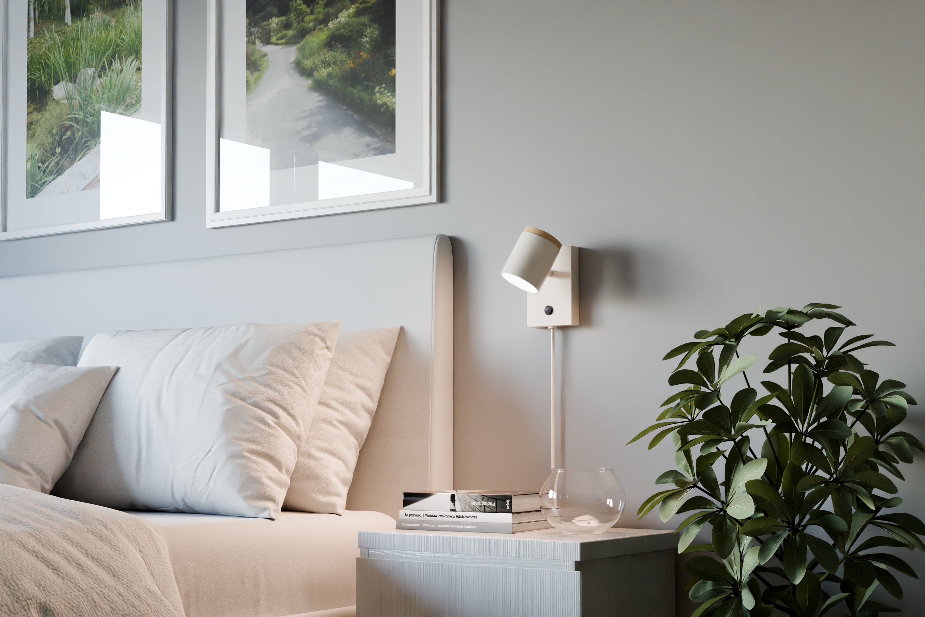 Clemente seinävalaisin beige
