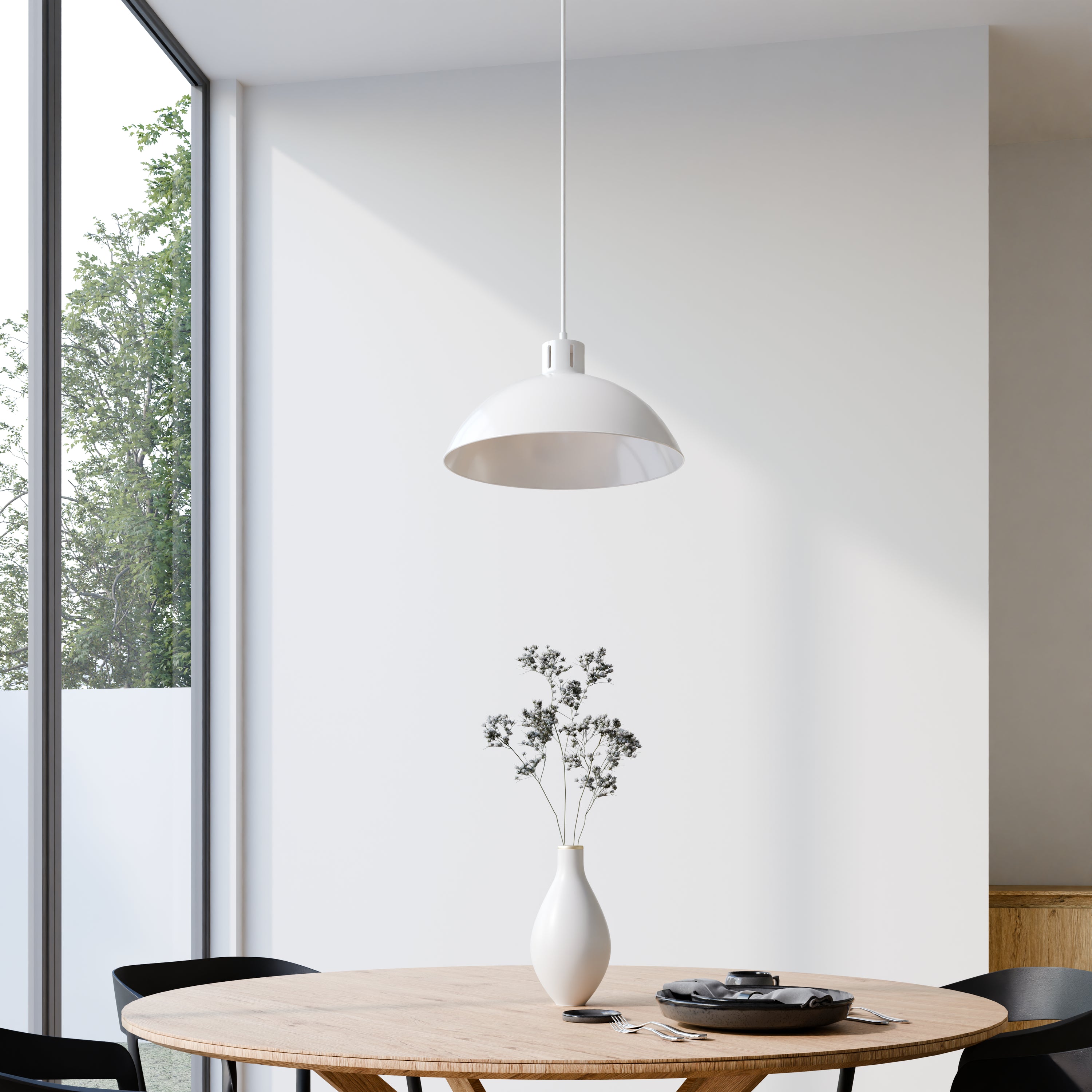 Chris Ø37 pendellampa vit