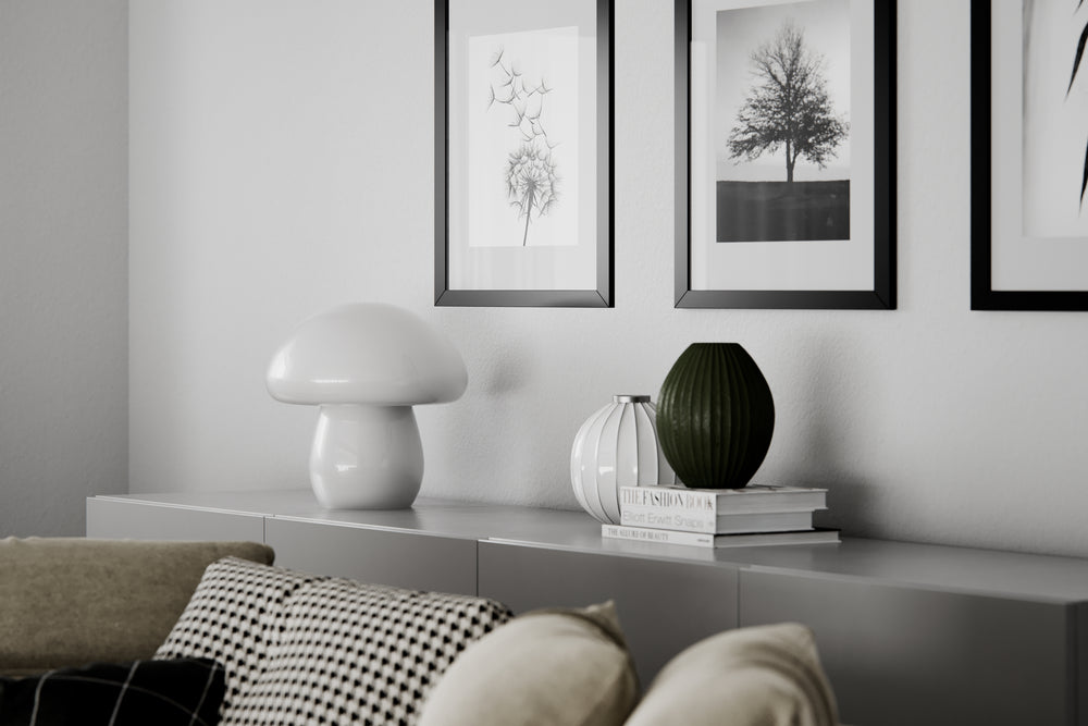 Mira Mushroom bordslampa vit / svart