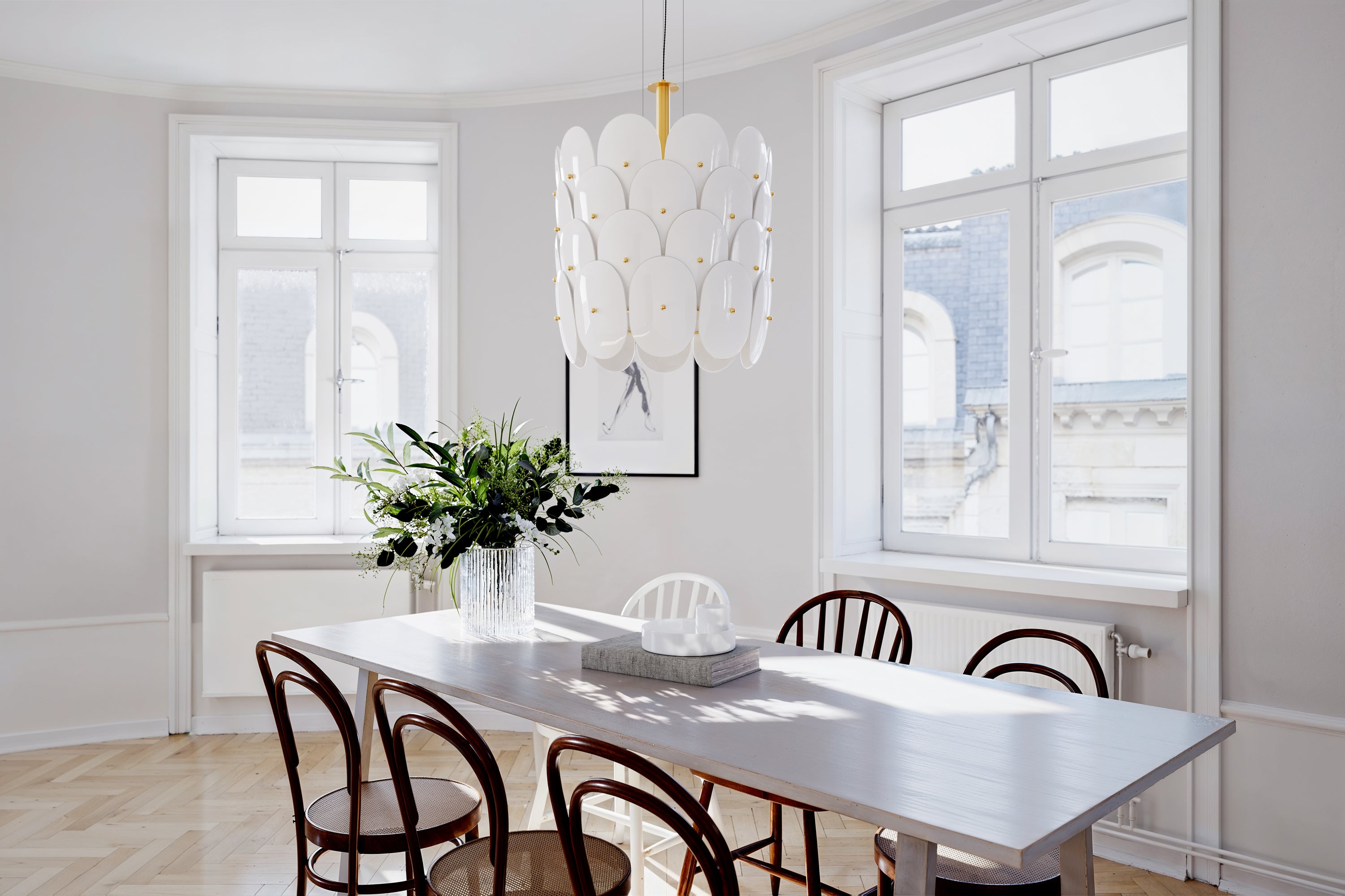 Omlott riippuvalaisin messinki/valkoinen