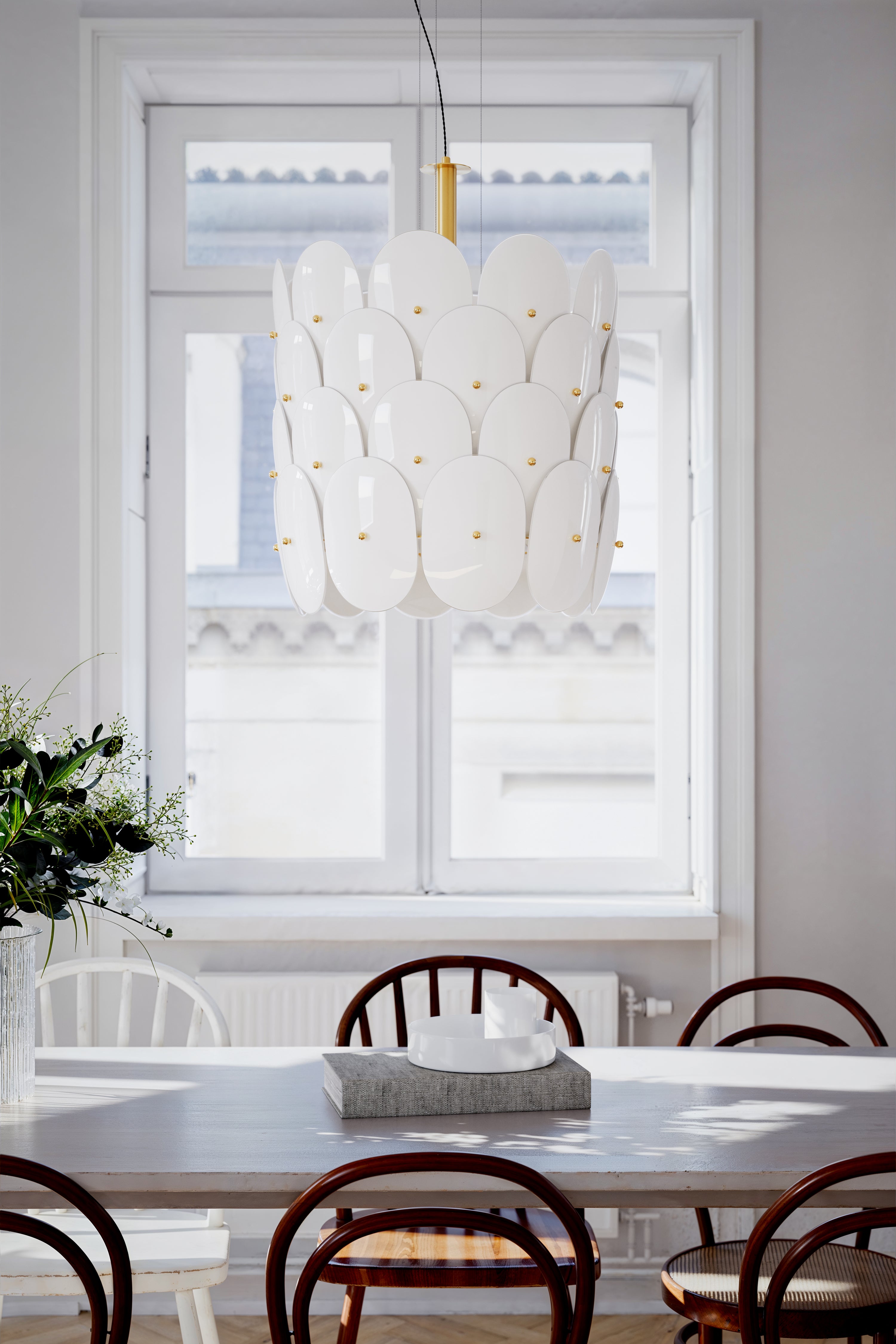 Omlott riippuvalaisin messinki/valkoinen