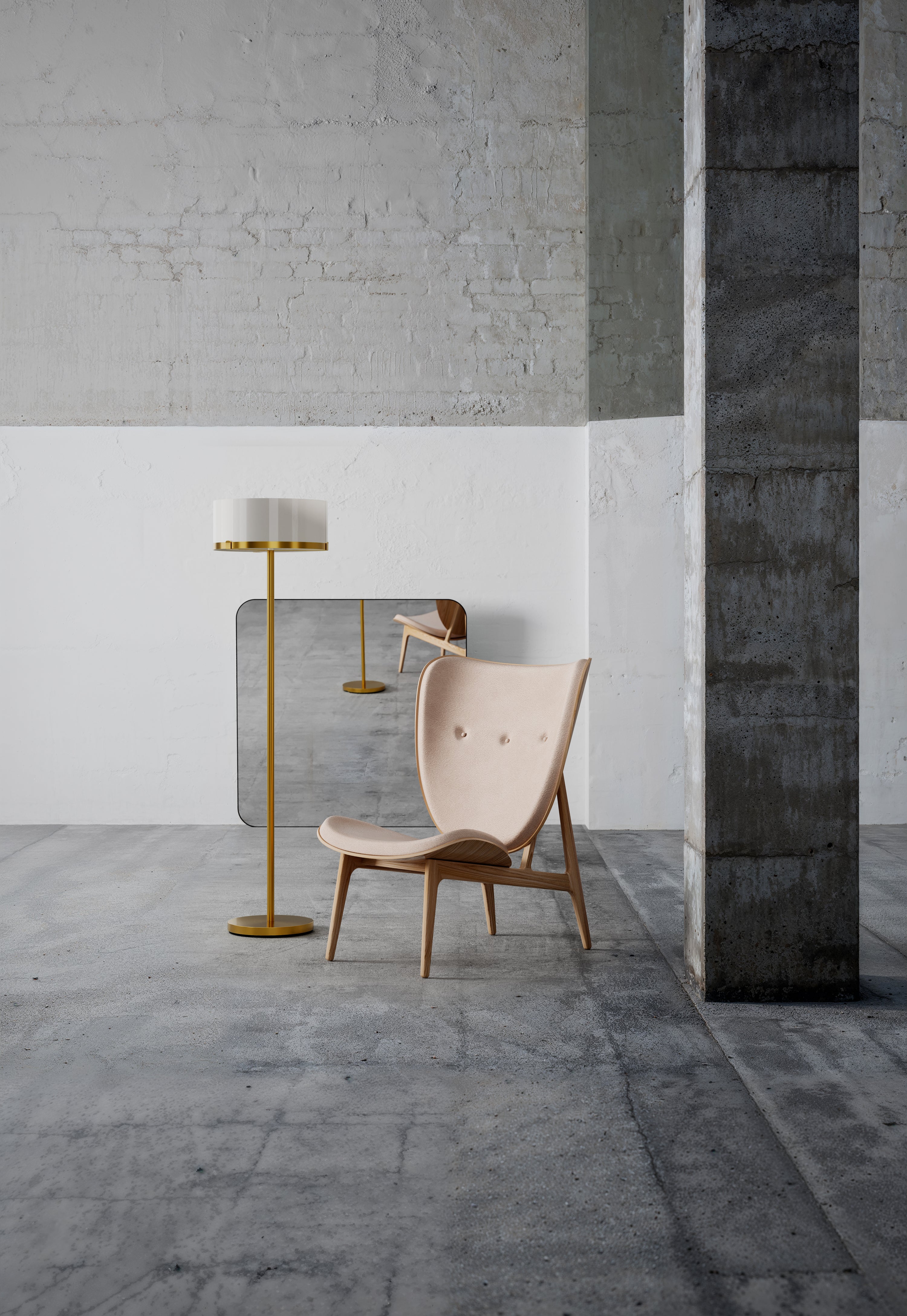 Marcel golvlampa mässing / vit