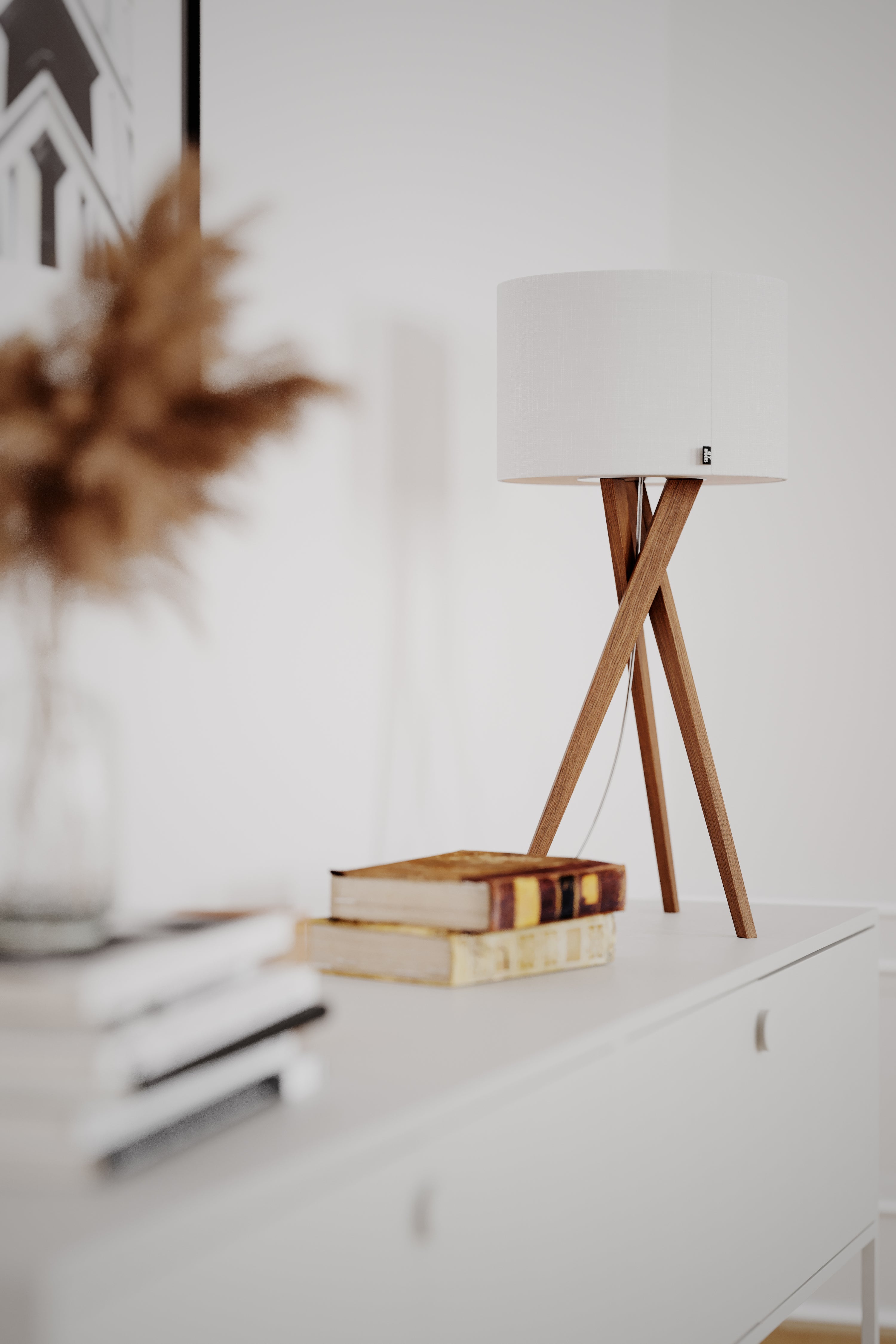 Vega pöytävalaisin pähkinä/valkoinen