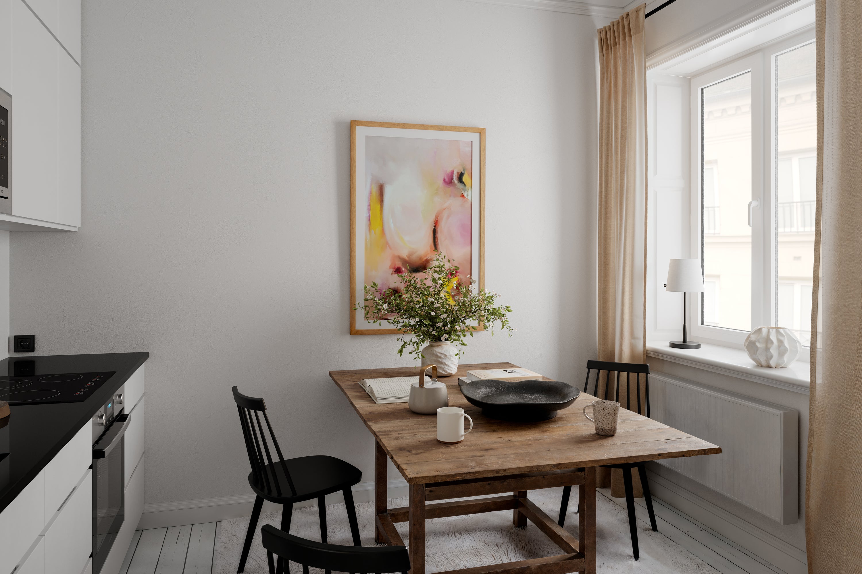 Lumi bordslampa matt svart / vit