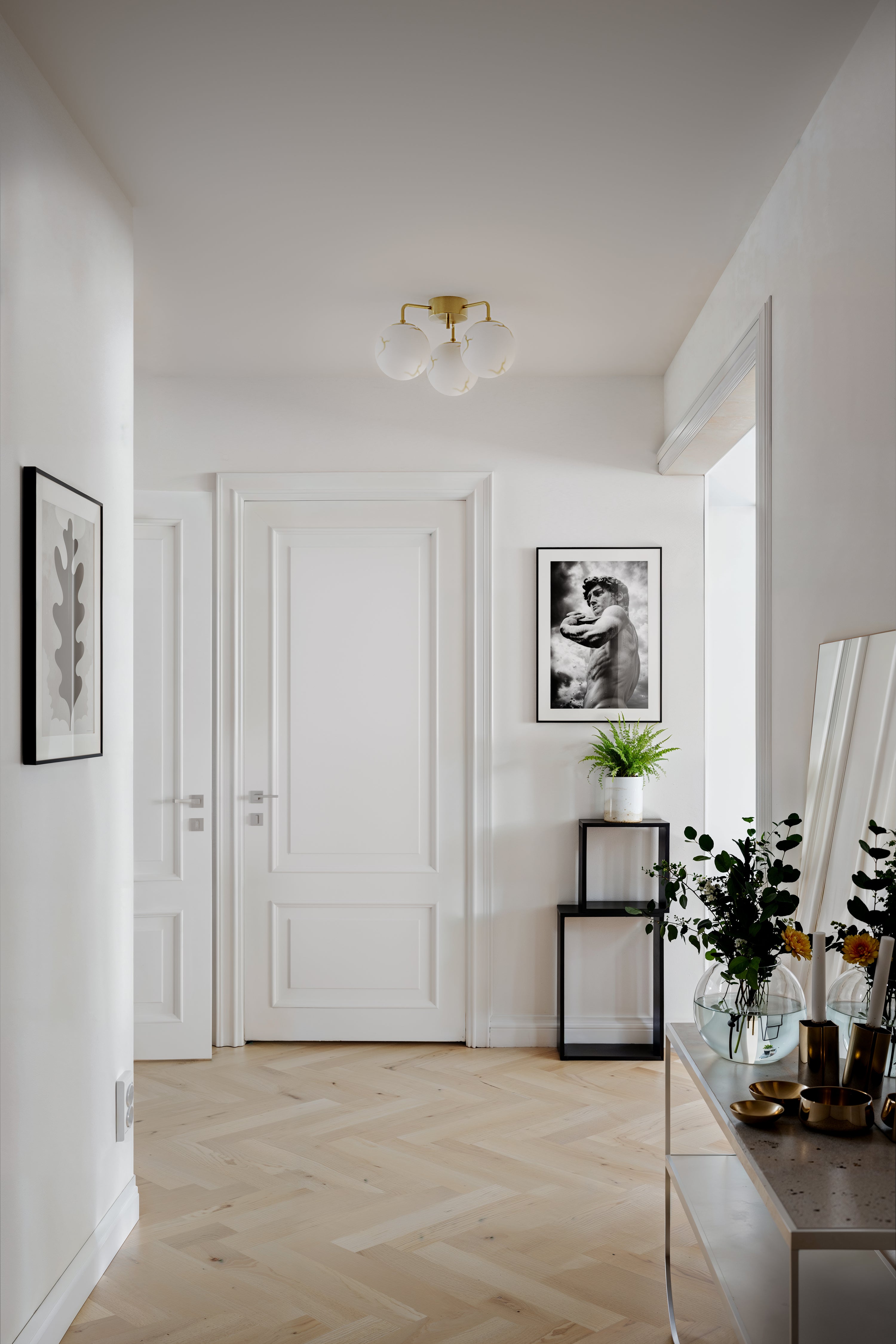 Bellaggio 3-låg plafond Antik mässing / marmor