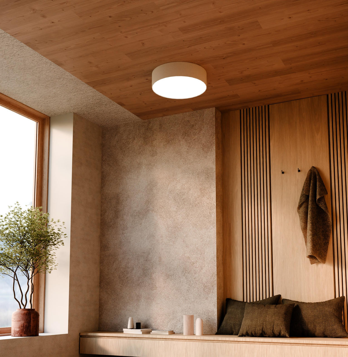 Abbie plafondi Ø50 beige – miljöbild