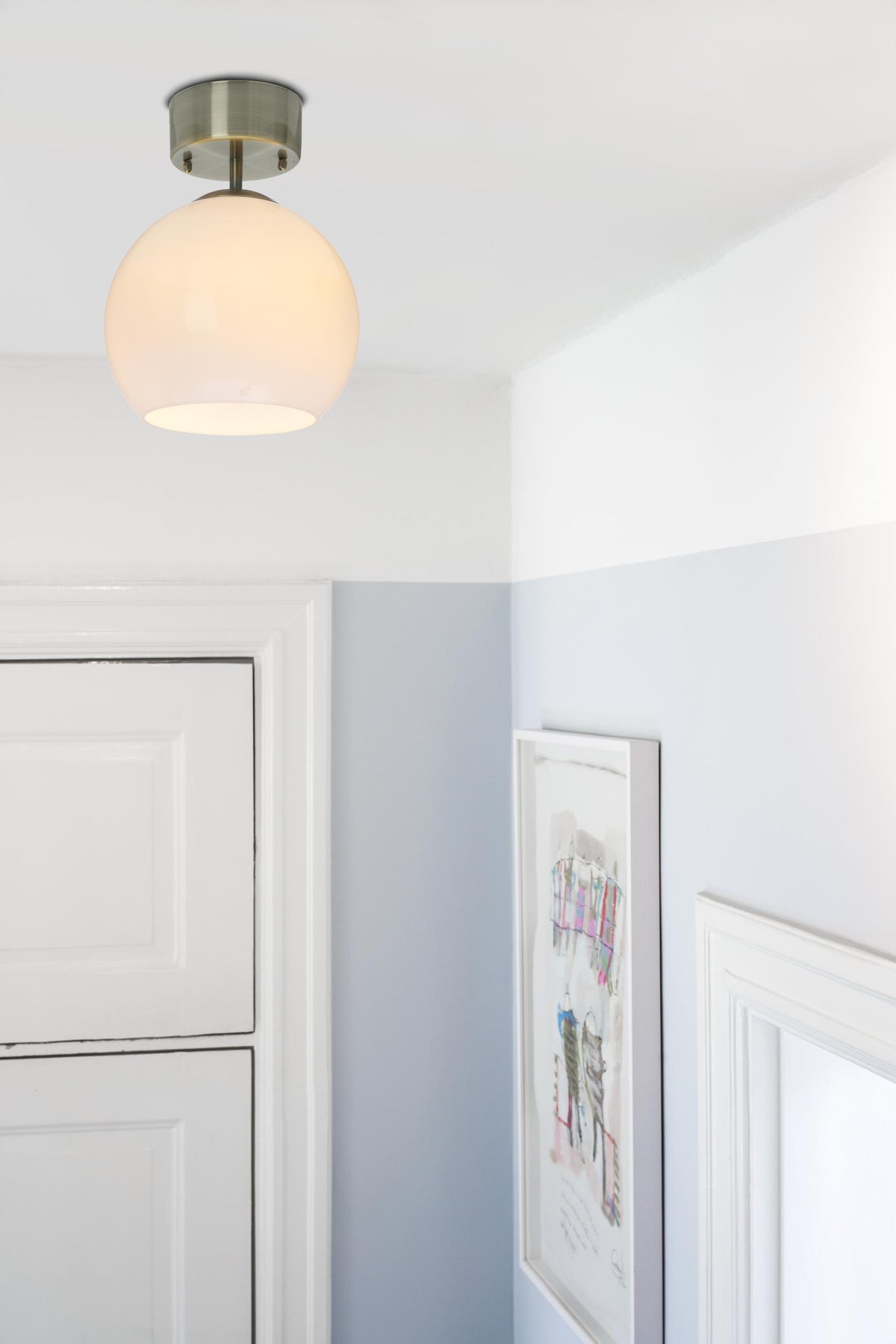 Salle plafond antiikki/opaalivalkoinen 1xE27 – miljöbild