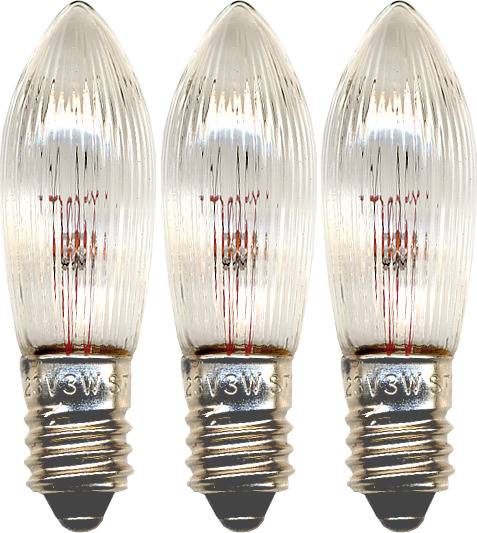 Varalamppu kirkas E10 3W 55V 3-pack