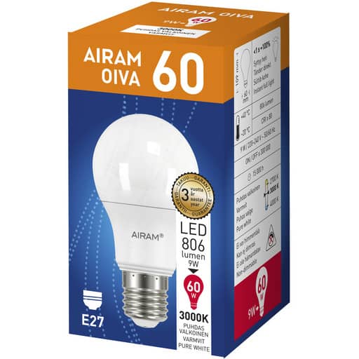 Airam Oiva LED-lampa 806 lumen E27