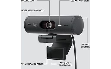 Logitech Brio 500 -web-kamera, musta – kuva 2
