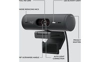 Logitech Brio 500 -web-kamera, musta – kuva 2